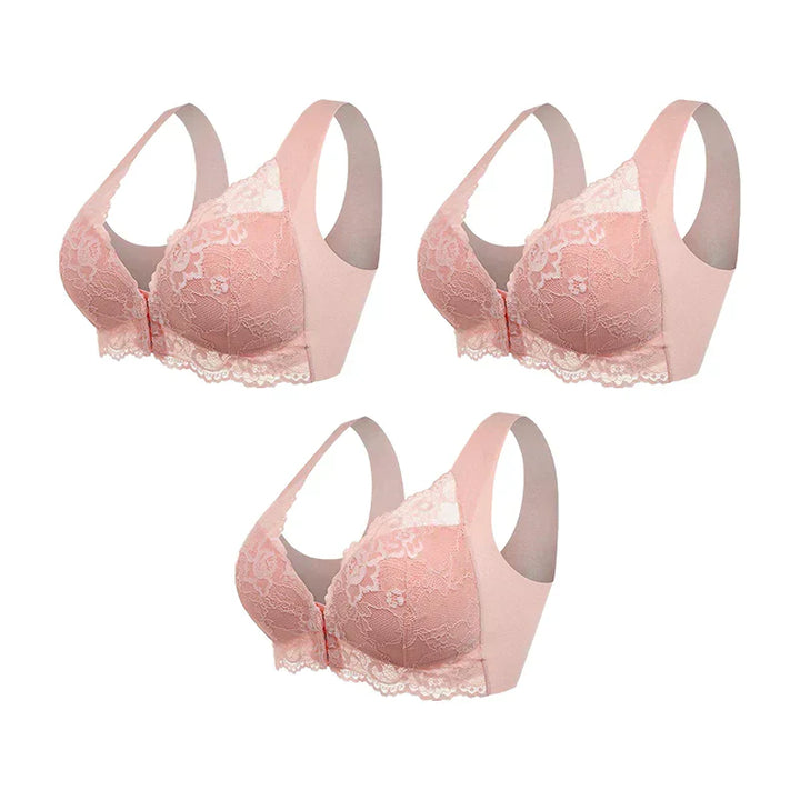 Cira - Soutien-gorge sans fil avec fermeture frontale (paquet de 3)