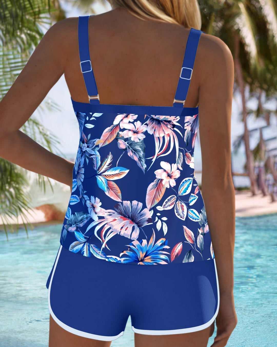 Imke | Tankini Imprimé Sans Manches à Col U