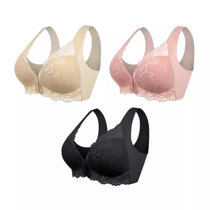 Cira - Soutien-gorge sans fil avec fermeture frontale (paquet de 3)