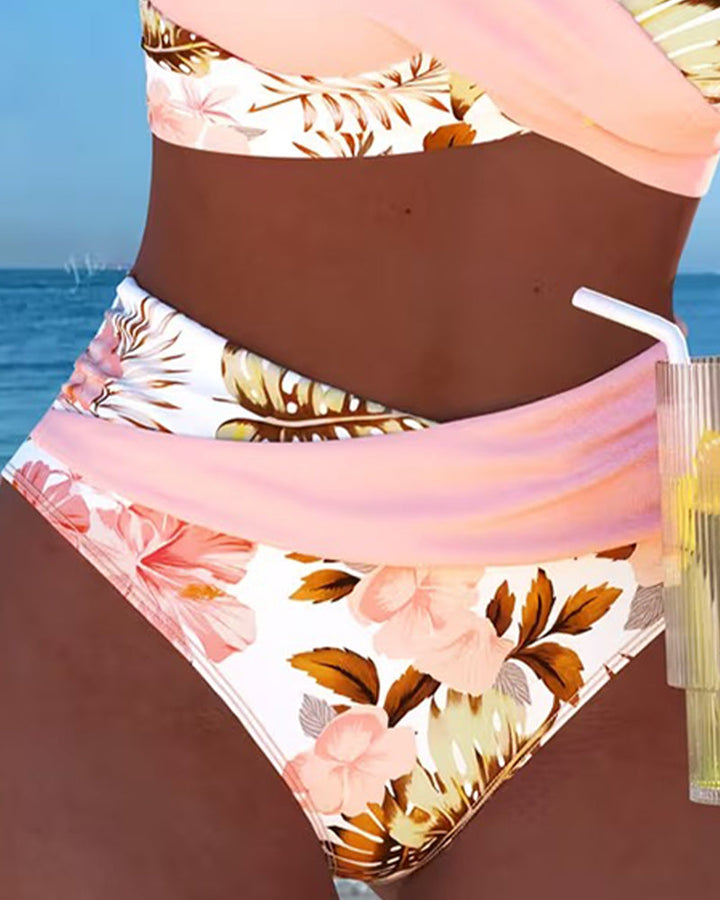 Jolina | Bikini à Fleurs Contrasté