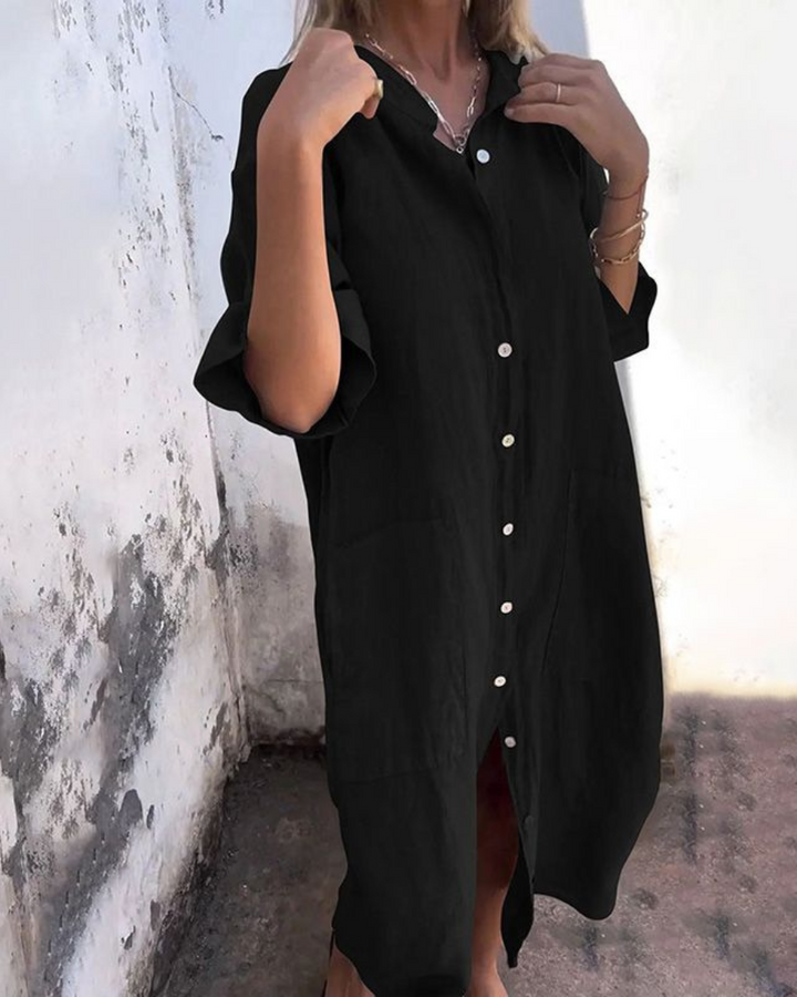 Yasmina - Robe Chemise Décontractée Style Ibiza