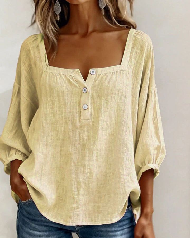Glyressa - Blouse Femme Élégante à Col Carré