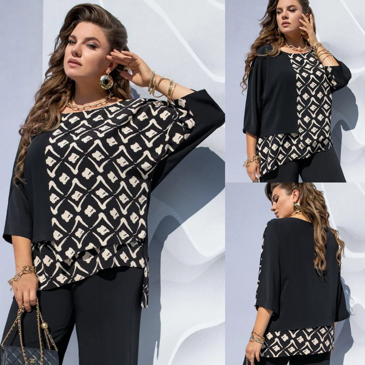 Evaria - Chemise Élégante à Col Rond pour Femme
