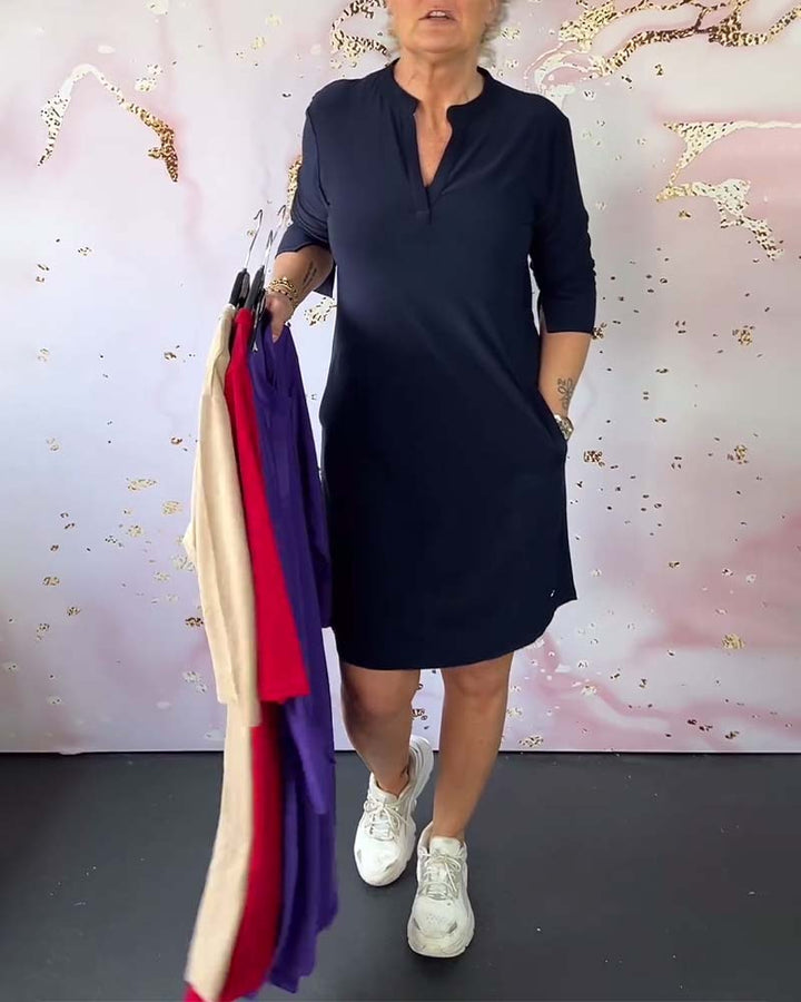Mélissa - Robe Unie à Col V
