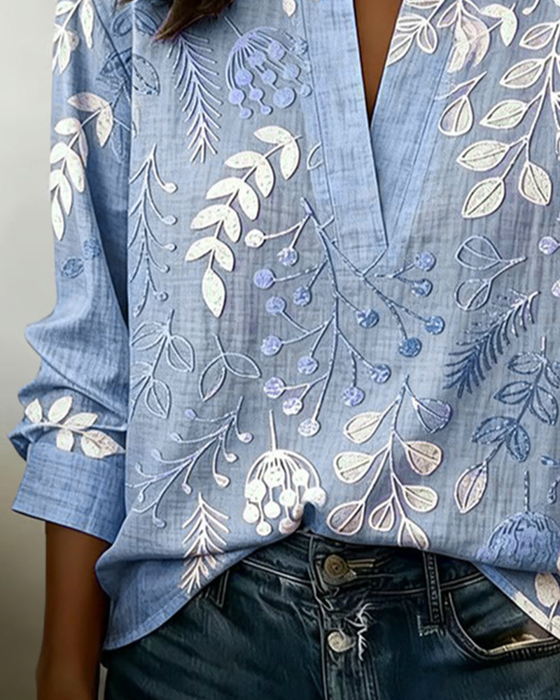 Pelyxa - Blouse femme florale coton coupe régulière élégante été