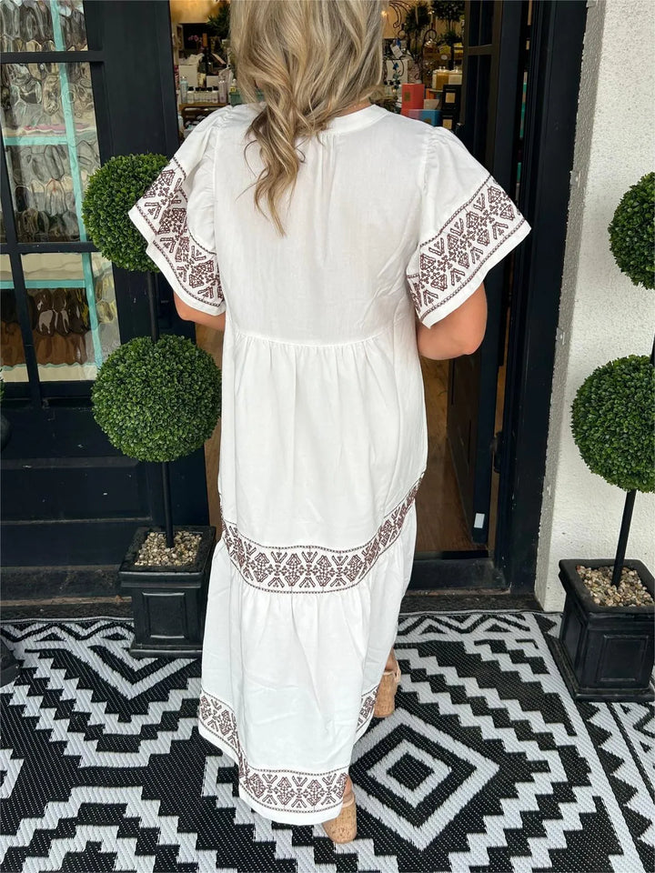 Noéa - Robe Longue Bohème à Col V