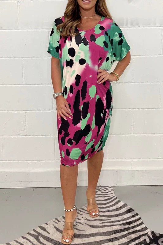 Louisa - Robe Décontractée Ample à Imprimé Léopard