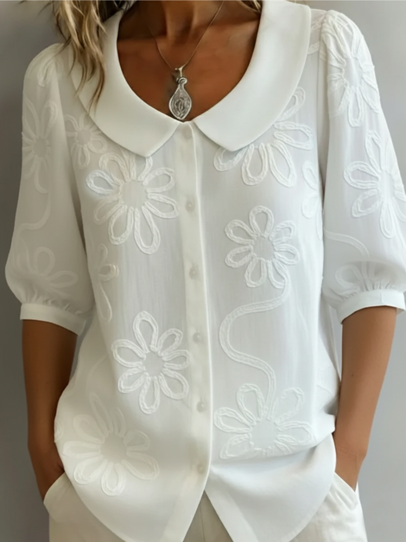 Ismeline - Blouse À Fleurs Brodées