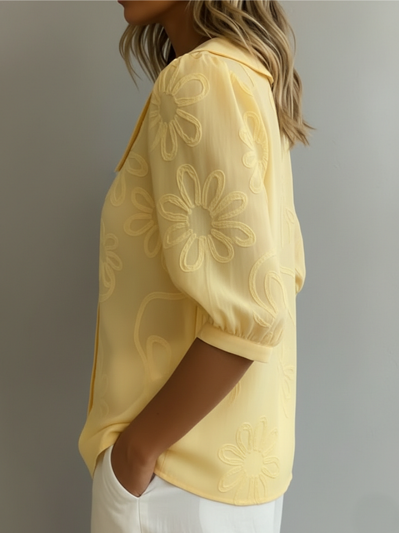 Ismeline - Blouse À Fleurs Brodées