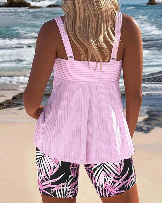 Daphne | Short de Tankini à Côtes Lumineuses