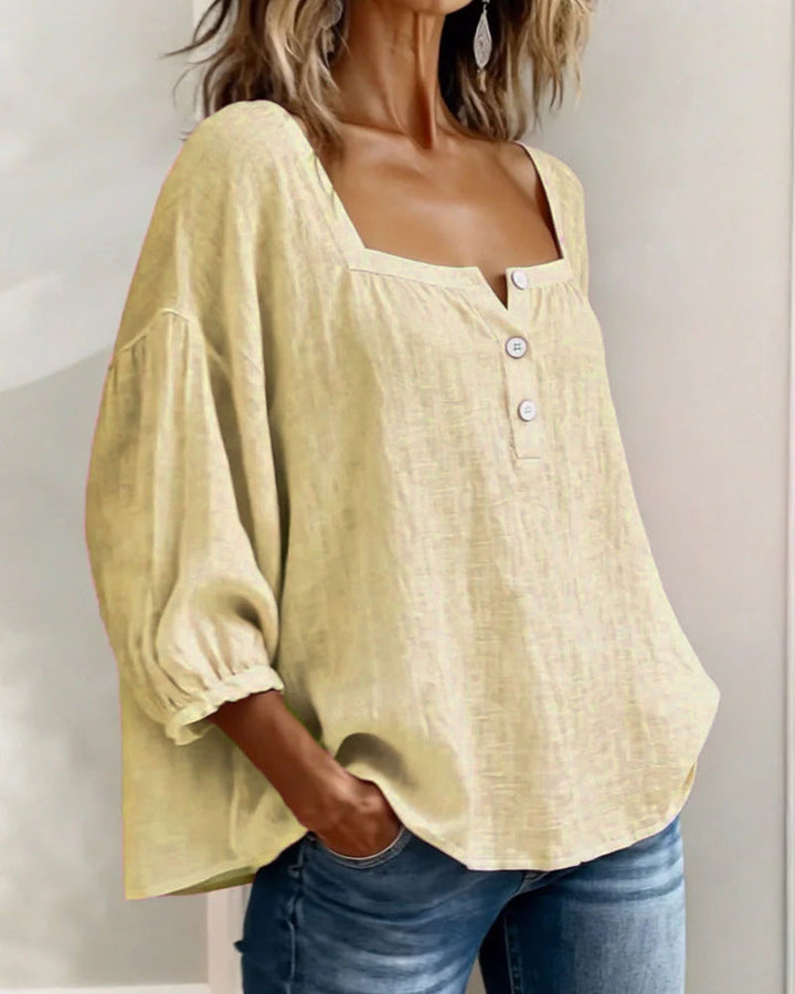 Glyressa - Blouse Femme Élégante à Col Carré