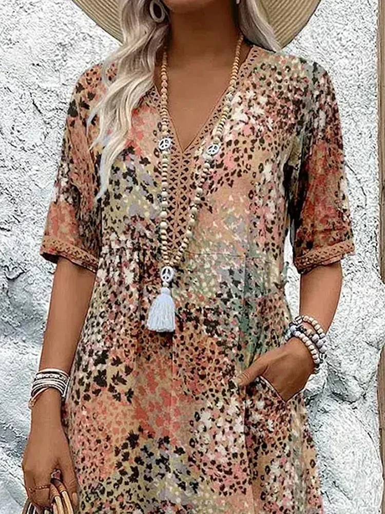 Susan | Robe Midi Vibrante Avec Couverture Élégante Du Ventre