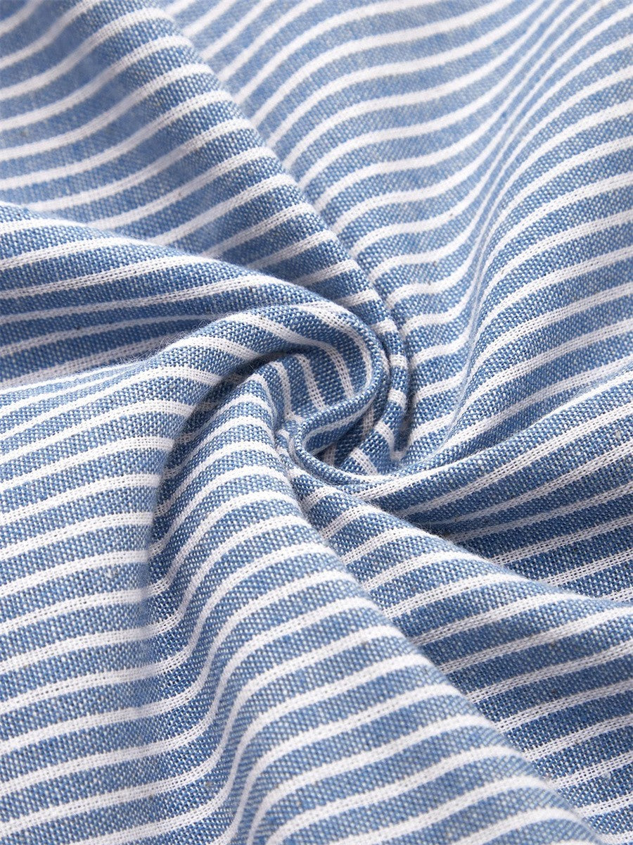 Lunara - Robe midi en coton rayé