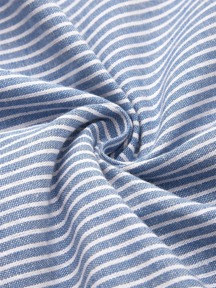 Lunara - Robe midi en coton rayé