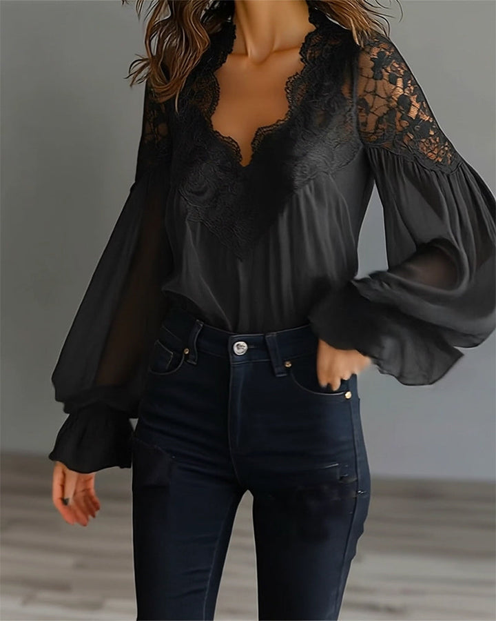 Ilvara - Blouse Dentelle Élégante Femme