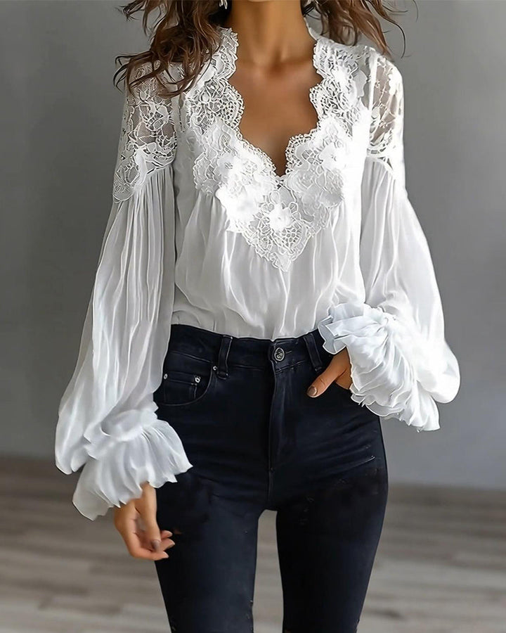 Ilvara - Blouse Dentelle Élégante Femme