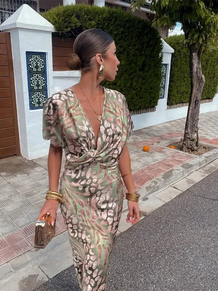 Claire | Robe Midi Couleur Cuivre