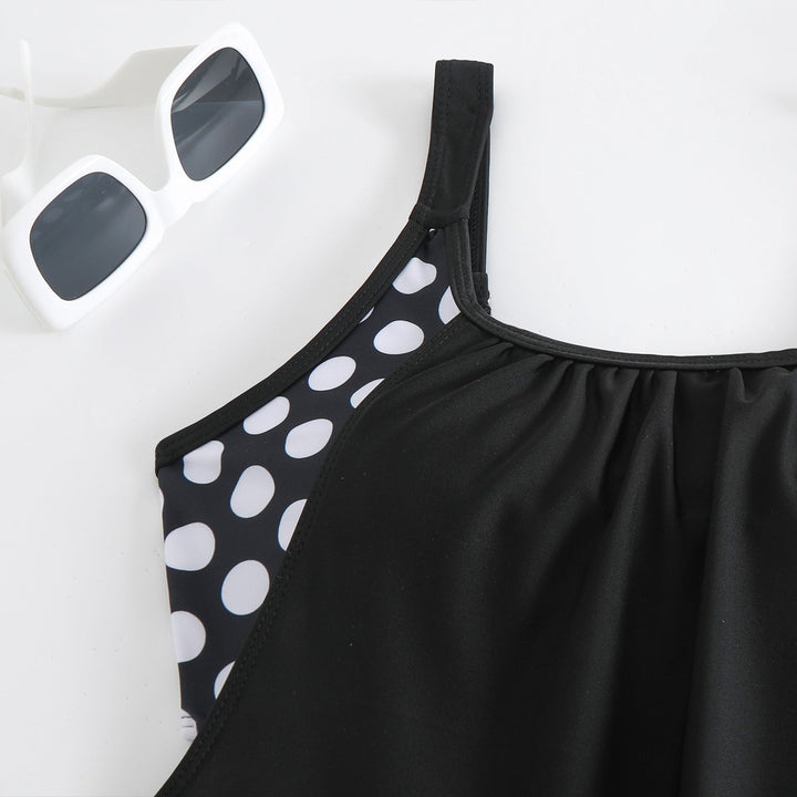 Hesoria - Maillot de bain femme deux pièces pois taille haute été plage